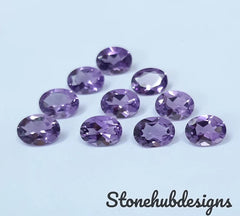 6X8MM, 7X9MM, 8X10MM, 9X11MM Natural Amethyst faceted Oval Cut Gemstone, AAA Amethyst Oval Purple Color Calibrated Size For Jewelry