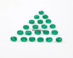 2x3MM, 3x4MM, 3x5MM Natural Green Onyx faceted Oval Cut Gemstone, AAA GREEN ONYX faceted Oval Loose Calibrated Cut For jewelry making