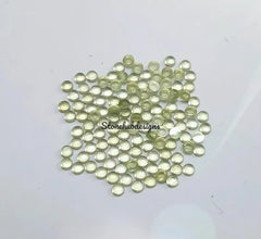 2MM, 2.50MM Natural Peridot Round cabochon Gemstone, AAA Green Peridot Smooth Round Flat Back Cabochon Size loose Gemstone for jewelry