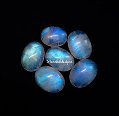 10x12MM, 10x14MM, 12x16MM, 13x18MM Natural Moonstone Oval Cabochon Gemstone, AAA Blue flash Moonstone Smooth Oval Cabs Gemstone for Jewelry