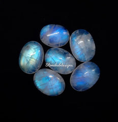 10x12MM, 10x14MM, 12x16MM, 13x18MM Natural Moonstone Oval Cabochon Gemstone, AAA Blue flash Moonstone Smooth Oval Cabs Gemstone for Jewelry