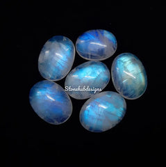 10x12MM, 10x14MM, 12x16MM, 13x18MM Natural Moonstone Oval Cabochon Gemstone, AAA Blue flash Moonstone Smooth Oval Cabs Gemstone for Jewelry