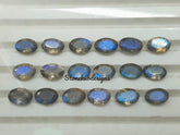 6x8MM, 7x9MM, 8x10MM, 9x11MM Natural Labradorite Faceted Oval Cut Stone, AAA Blue Flash Labradorite Oval Calibrated Cut Stone For Jewelry