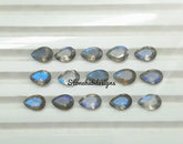 6x8MM, 7x9MM Natural Labradorite Faceted Pear Cut Stone, AAA Blue Flash Labradorite Faceted Pear Loose Calibrated Cut Gemstone for jewelry