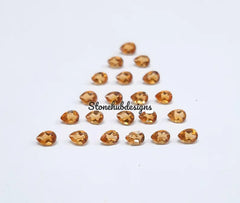 2x3MM, 3x4MM AAA Citrine Faceted Pear cut Gemstone, 100% Natural Citrine Pear Cut Calibrate size Loose Gemstone For Jewelry making