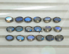 6x8MM, 7x9MM, 8x10MM, 9x11MM Natural Labradorite Faceted Oval Cut Stone, AAA Blue Flash Labradorite Oval Calibrated Cut Stone For Jewelry