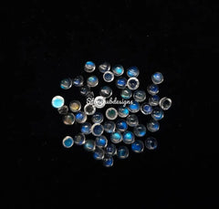 1.50MM, 2MM, 2.50MM Natural Moonstone Round flat back Cabochon Gemstone, AAA Flashy Blue Moonstone Smooth Round Cabs Loose stone For Jewelry