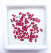 1.5x3MM, 2x3MM Natural Ruby faceted Baguette Cut loose Gemstone, AAA Red Ruby Faceted Baguette Loose Calibrated Cut Gemstone For jewelry