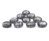 10x14MM, 12x16MM, 13x18MM Natural Black Rutile Faceted Oval Gemstone, AAA Black Rutile Quartz Oval Loose Calibrated Cut Stone for jewelry