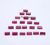 1.5x3MM, 2x3MM Natural Ruby faceted Baguette Cut Gemstone, AAA Reddish Ruby Faceted baguette Loose Calibrated Precious Stone For Jewelry