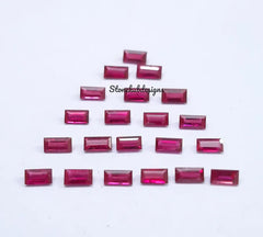 1.5x3MM, 2x3MM Natural Ruby faceted Baguette Cut Gemstone, AAA Reddish Ruby Faceted baguette Loose Calibrated Precious Stone For Jewelry
