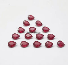 2x3MM, 3x4MM RUBY Faceted Pears Cut Loose Gemstone, AAA Glass Field Reddish Ruby Faceted Pear Loose Calibrated Gemstone For Jewelry