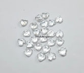 3MM, 4MM, 5MM Natural White Topaz Faceted Heart Cut Gemstone, AAA White Topaz Faceted Heart Loose Calibrated Cut Stone for jewelry