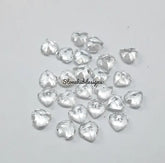 6MM, 7MM, 8MM Natural White Topaz Faceted Heart Cut Gemstone, AAA White Topaz Faceted Heart Loose Calibrated Cut Gemstone for jewelry