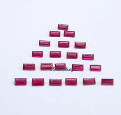 1.5x3MM, 2x3MM Natural Ruby faceted Baguette Cut Gemstone, AAA Reddish Ruby Faceted baguette Loose Calibrated Precious Stone For Jewelry