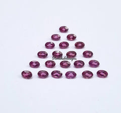 2x3MM, 3x4MM Natural Rhodolite Faceted Oval Cut Gemstone, AAA Pink Rhodolite faceted Oval Loose Calibrated Cut Gemstone for jewelry