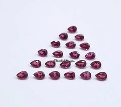 2x3MM, 3x4MMNatural Rhodolite Faceted Pear Cut Gemstone, AAA Pink Rhodolite faceted Pear Loose Calibrated Cut Gemstone for jewelry