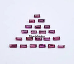 1.5x3MM, 2x3MM Natural Rhodolite Garnet Faceted Baguette Cut Gemstone, AAA Pink Rhodolite faceted Baguette Loose Cut Gemstone for jewelry