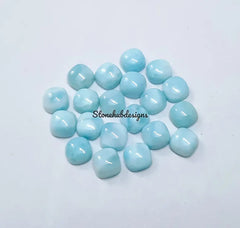 3MM, 4MM, 5MM, 6MM Natural Larimar Round Cabochon Gemstone, AAA larimar Smooth Round Cabs Flat Back Gemstone for jewelry
