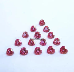 4MM, 5MM, 6MM, 7MM Natural Pink Topaz Faceted Heart Gemstones, AAA Pink Topaz Faceted Heart Loose Calibrated Cut Stone For Jewelry
