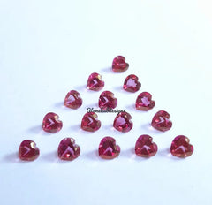 4MM, 5MM, 6MM, 7MM Natural Pink Topaz Faceted Heart Gemstones, AAA Pink Topaz Faceted Heart Loose Calibrated Cut Stone For Jewelry