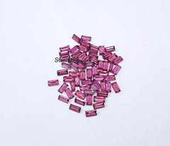 1.5x3MM, 2x3MM Natural Rhodolite Garnet Faceted Baguette Cut Gemstone, AAA Pink Rhodolite faceted Baguette Loose Cut Gemstone for jewelry