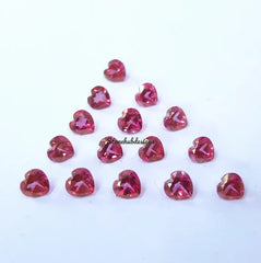 4MM, 5MM, 6MM, 7MM Natural Pink Topaz Faceted Heart Gemstones, AAA Pink Topaz Faceted Heart Loose Calibrated Cut Stone For Jewelry