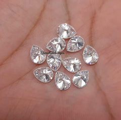 6x8MM, 7x9MM, 8x10MM Moissanite Faceted Pear Cut Gemstone, D Color AAA White Loose Moissanite Faceted Pear Loose Cut Gemstone For Jewelry