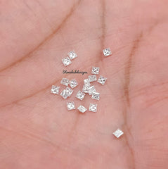 1.50MM, 2MM, 2.50MM Moissanite Faceted Square Princess Cut Stone, AAA D Color White Moissanite Faceted Square Loose Calibrated For Jewelry