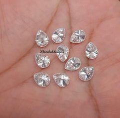 6x8MM, 7x9MM, 8x10MM Moissanite Faceted Pear Cut Gemstone, D Color AAA White Loose Moissanite Faceted Pear Loose Cut Gemstone For Jewelry