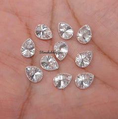 6x8MM, 7x9MM, 8x10MM Moissanite Faceted Pear Cut Gemstone, D Color AAA White Loose Moissanite Faceted Pear Loose Cut Gemstone For Jewelry