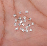 1.50MM, 2MM, 2.50MM Moissanite Faceted Square Princess Cut Stone, AAA D Color White Moissanite Faceted Square Loose Calibrated For Jewelry