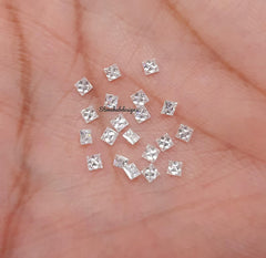 1.50MM, 2MM, 2.50MM Moissanite Faceted Square Princess Cut Stone, AAA D Color White Moissanite Faceted Square Loose Calibrated For Jewelry