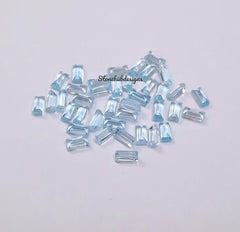 1.5x3MM, 2x3MM Natural Sky Blue Topaz Faceted Baguette Cut Gemstone, AAA Sky Topaz Faceted Baguette Loose Calibrated Cut Stone For Jewelry