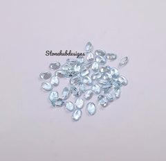 2x3MM, 3x4MM Natural Sky Blue Topaz Faceted Oval Cut Gemstone, AAA Sky Topaz Faceted Oval Loose Calibrated Cut Stone For Jewelry