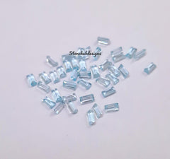 1.5x3MM, 2x3MM Natural Sky Blue Topaz Faceted Baguette Cut Gemstone, AAA Sky Topaz Faceted Baguette Loose Calibrated Cut Stone For Jewelry