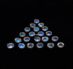 2x3MM, 3x4MM, 3x5MM, 4x6MM Natural Moonstone Faceted Oval Gemstone, AAA Moonstone Faceted Oval Blue Flash Calibrated Gemstone for Jewelry
