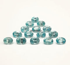 3x4MM, 3x5MM Natural AAA Blue Zircon Faceted Oval Loose Calibrated Cut Gemstone For Jewelry