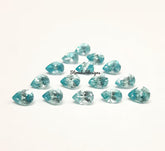 3x4MM, 3x5MM, 4x6MM, 5x7MM Natural AAA Blue Zircon Faceted Pear Loose Calibrated Cut Gemstone For Jewelry