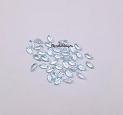 1.5x3MM, 2x3MM, 2x4MM Sky Topaz Faceted Marquise Cut Gemstone, AAA Sky Topaz faceted Marquise Calibrated Loose Cut Gemstone For Jewelry