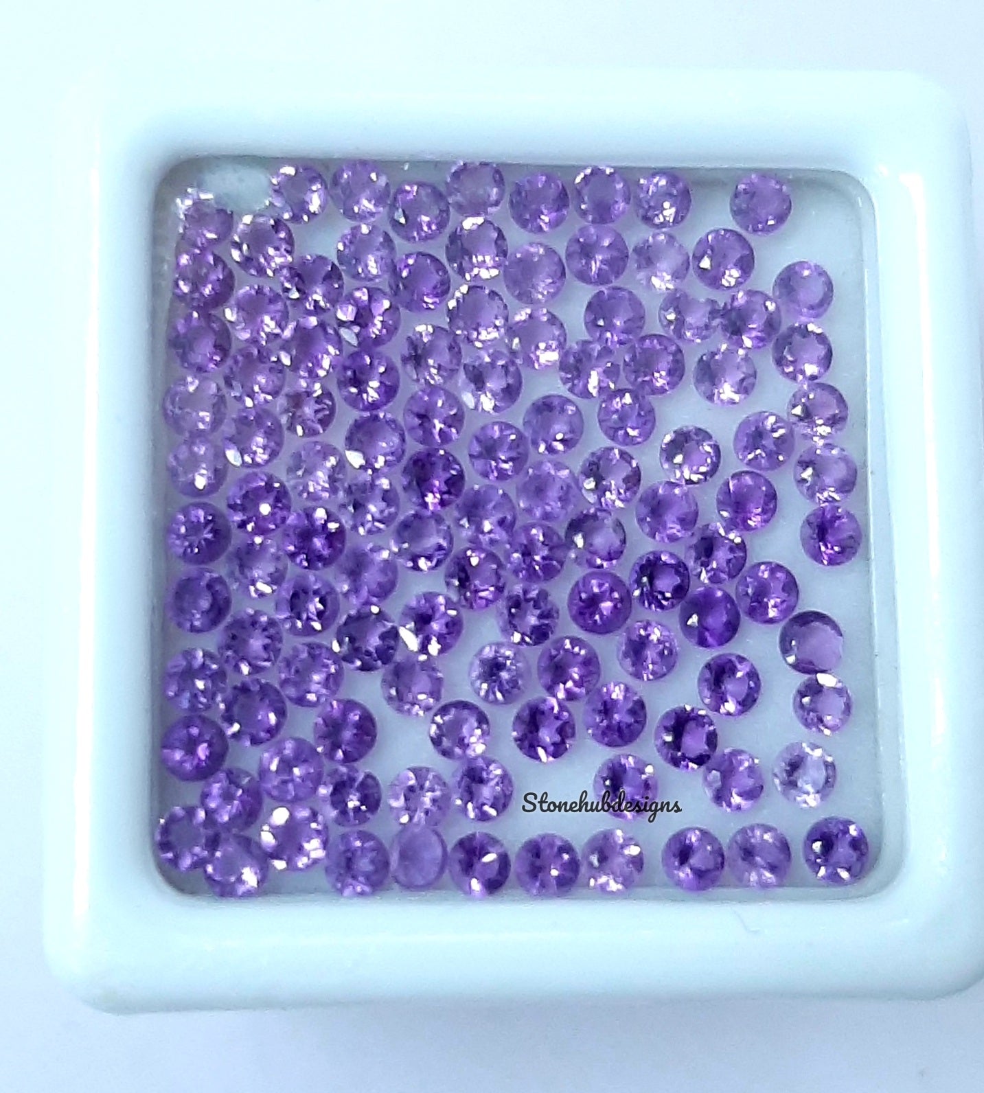 1.75MM, 2MM, 2.25MM, 2.5MM, 2.75MM Natural African Amethyst Faceted Round Cut Stone, AAA Purple Amethyst Loose Tiny Round Stone for Jewelry