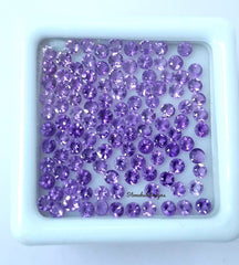1.75MM, 2MM, 2.25MM, 2.5MM, 2.75MM Natural African Amethyst Faceted Round Cut Stone, AAA Purple Amethyst Loose Tiny Round Stone for Jewelry
