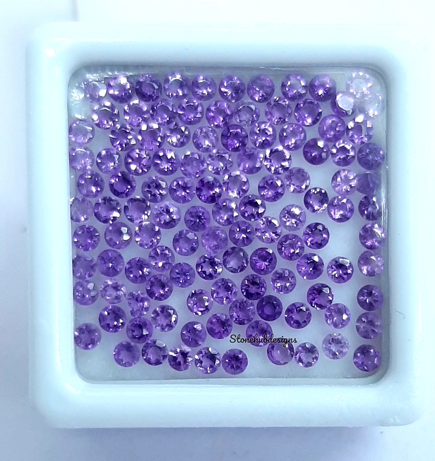 1.75MM, 2MM, 2.25MM, 2.5MM, 2.75MM Natural African Amethyst Faceted Round Cut Stone, AAA Purple Amethyst Loose Tiny Round Stone for Jewelry