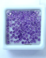 1.75MM, 2MM, 2.25MM, 2.5MM, 2.75MM Natural African Amethyst Faceted Round Cut Stone, AAA Purple Amethyst Loose Tiny Round Stone for Jewelry