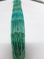 2-2.50MM Natural Tibetan Turquoise micro cut faceted Rondelle Beads, Turquoise micro Faceted Round Beads, 13 Inches Strand