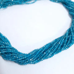 2-2.50MM Natural Neon Apatite Faceted Rondelle Beads, Micro Cut faceted beads, AAA quality neon apatite beads For Jewelry