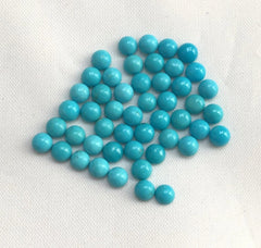 2.75MM, 3MM, 3.50MM, 4MM, 4.50MM Natural Turquoise Cabochon Round Gemstone, AAA Sleeping beauty Turquoise Smooth Round Cabs for Fine Jewelry