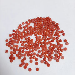 4MM, 4.50MM Natural Italian Coral Round Cabochon Loose Gemstone, AAA Red Coral Smooth Round Cabs stone For Jewelry Making