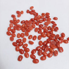 4x6MM, 5x7MM, 6x8MM Natural Italian Coral Oval Cabochon Loose Gemstone, AAA Red Coral Smooth Oval Flat Back Cabs stone for jewelry