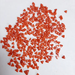 4MM Natural Coral Trillion Cabochon Loose Gemstone, AAA Italian Coral smooth trillion stone for jewelry making